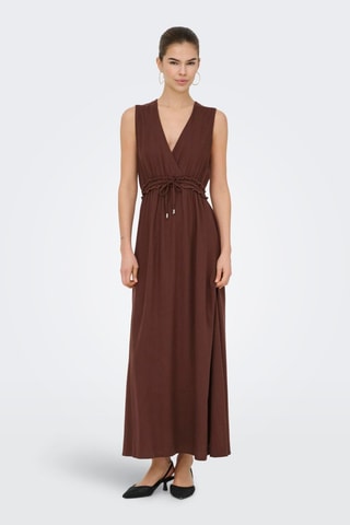 Robe longue en lin - Marron foncé