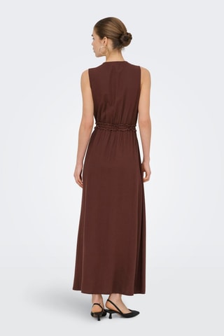 Robe longue en lin - Marron foncé