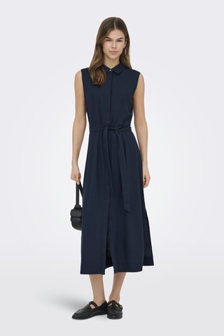 Robe chemise en lin - Bleu marine
