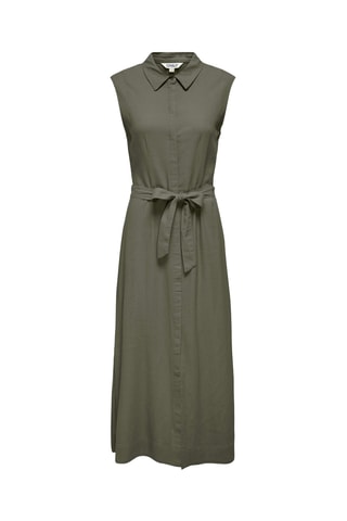 Robe chemise en lin - Vert olive