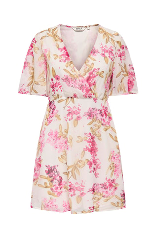 Robe droite - Ecru et rose