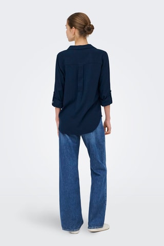 Chemisier loose en lin - Bleu marine