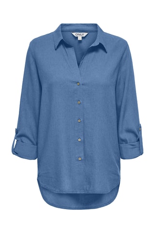 Chemisier loose en lin - Bleu cobalt