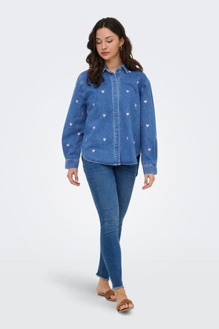 Chemisier regular en jean - Bleu marine