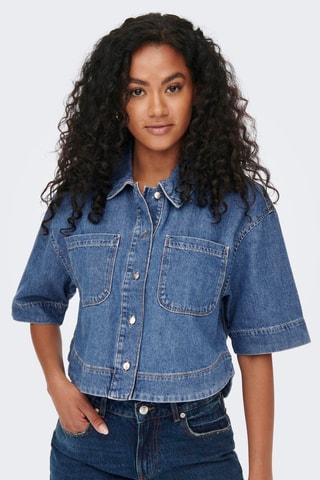 Chemisier standard en jean en coton biologique - Bleu