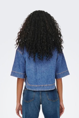 Chemisier standard en jean en coton biologique - Bleu