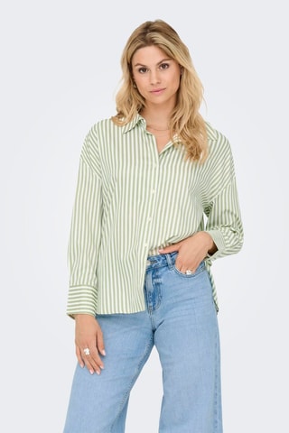 Chemisier regular - Ecru et vert olive