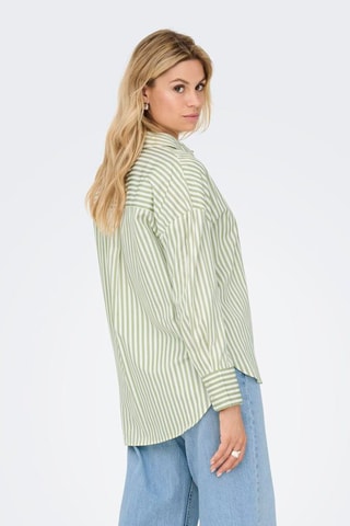 Chemisier regular - Ecru et vert olive
