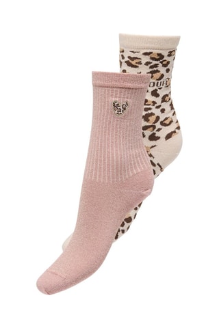 2 paires de chaussettes - Rose et beige