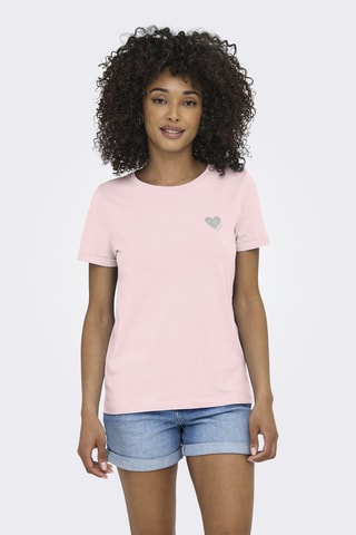 T-shirt regular en coton biologique - Rose