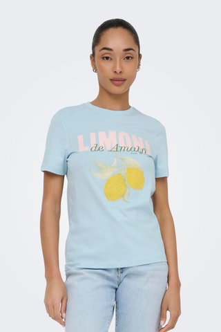 T-shirt regular en coton biologique - Ciel