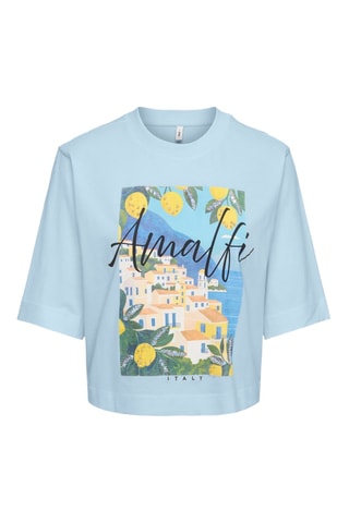 T-shirt regular en coton biologique - Ciel