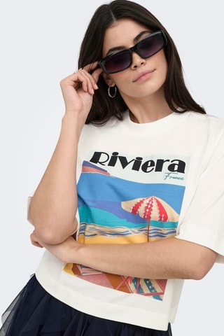 T-shirt regular en coton biologique - Blanc