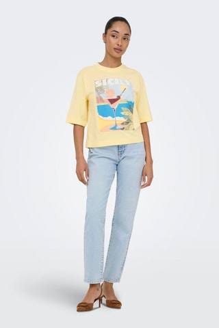 T-shirt regular en coton biologique - Jaune