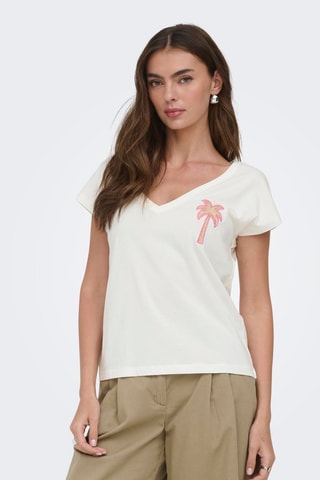 T-shirt regular en coton biologique - Blanc