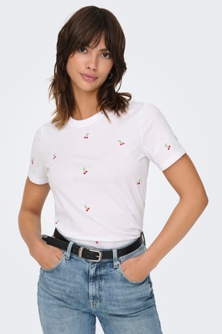 T-shirt regular en coton biologique - Blanc