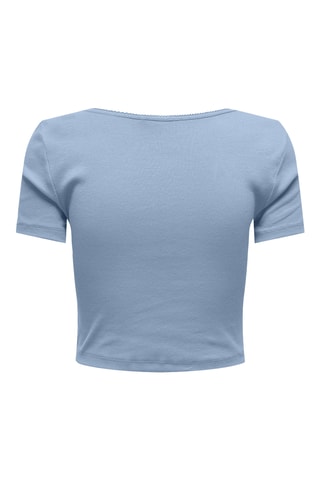 T-shirt cropped en coton biologique - Ciel