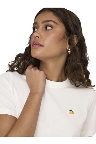 T-shirt regular en coton biologique - Blanc