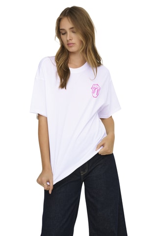 T-shirt regular en coton biologique The Rolling Stones - Blanc