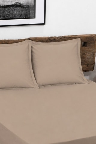 Juego de sábanas de algodón 57 hilos/cm² - Beige