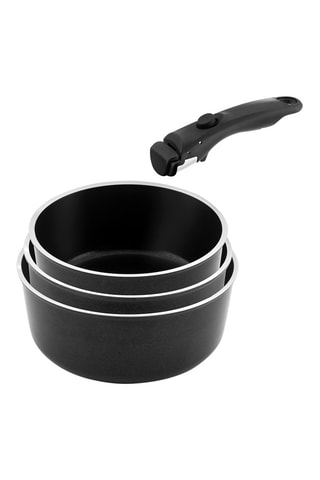 3 Steelpannen en 1 Afneembare Steel Arom - 16 / 18 / 20 cm