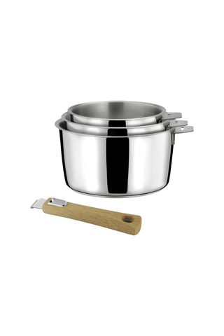 3 Roestvrijstalen Steelpannen - 16/ 18/ 20 cm - 1,5 l