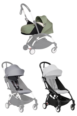 Pack Carrinho de bebé YOYO®- Desde o nascimento - Até 22 kg - Estrutura preta