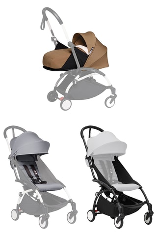  Pack Carrinho de bebé YOYO®- Desde o nascimento - Até 22 kg - Estrutura preta