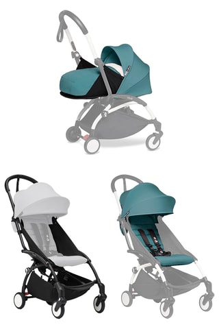  Pack Carrinho de bebé YOYO®- Desde o nascimento - Até 22 kg - Estrutura preta