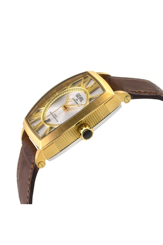 Relógio automático de couro - Castanho e dourado