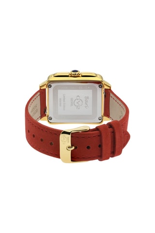 Montre à quartz en cuir, nacre et diamants