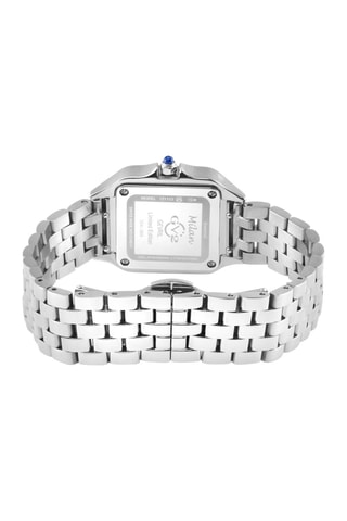 Montre à quartz en acier et diamants Milan - Argenté