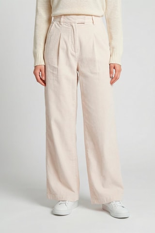 Velours Broek Hoge Taille Cynthia - Ecru