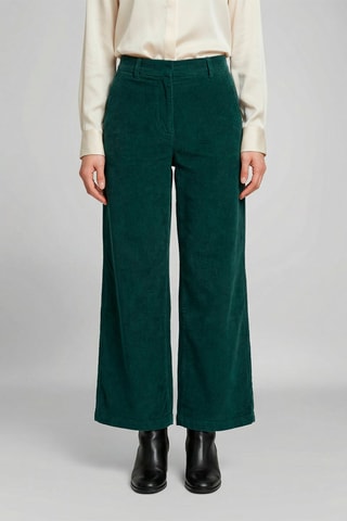 Velours Broek Hoge Taille Cynthia - Smaragdgroen