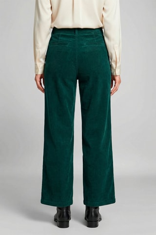 Velours Broek Hoge Taille Cynthia - Smaragdgroen