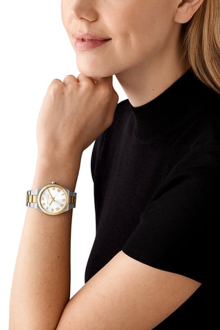 Reloj de cuarzo de acero - Plateado y dorado