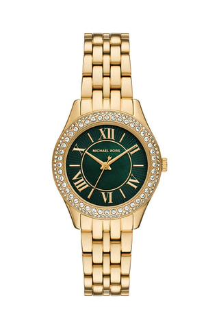 Reloj de cuarzo de acero Harlowe - Dorado y verde