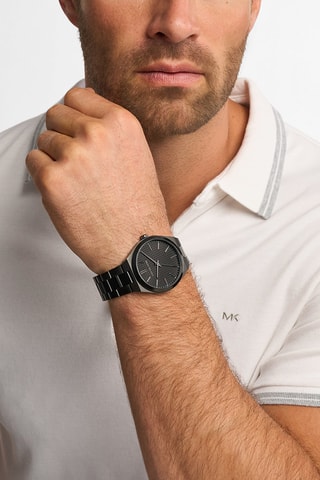 Reloj de cuarzo de acero Lennox - Negro