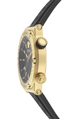 Reloj de cuarzo de poliuretano - Negro y dorado