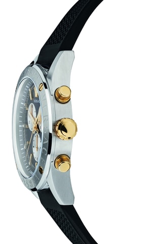 Reloj de cuarzo de silicona - Cronógrafo - Negro y plateado