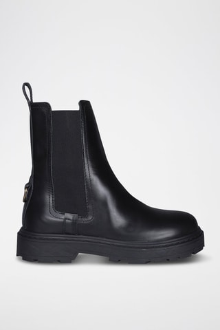Botines Chelsea de piel - Negro