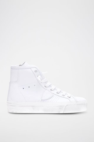 Zapatillas altas de piel - Blanco