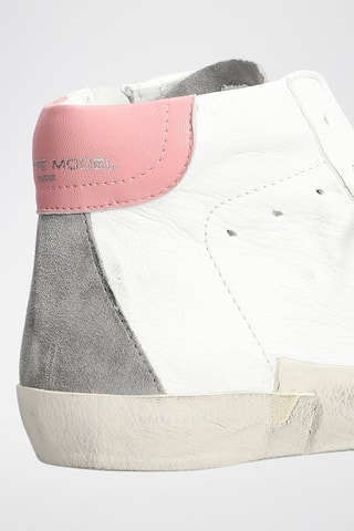 Zapatillas altas de piel - Blanco
