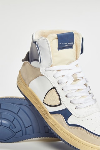 Zapatillas altas de piel Recycle' Mixage - Blanco