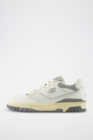 Zapatillas de piel - Blanco y gris claro