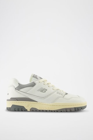 Zapatillas de piel - Blanco y gris claro