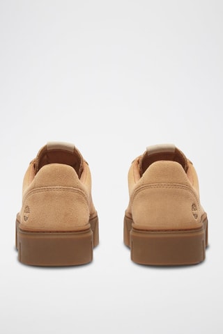 Zapatillas de nobuk con plataforma - Beige