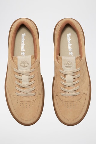 Zapatillas de nobuk con plataforma - Beige