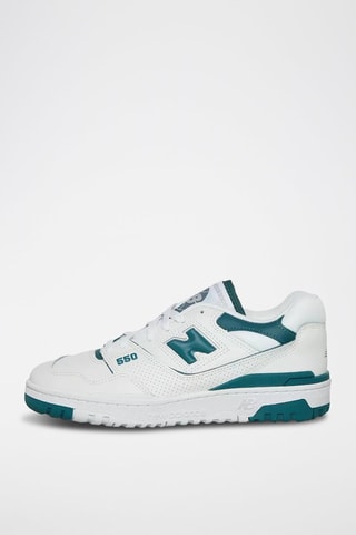 Zapatillas de piel BBW550 - Blanco y verde oscuro