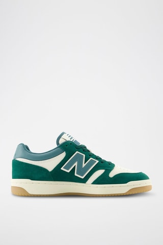 Zapatillas de nobuk - Verde oscuro y blanco